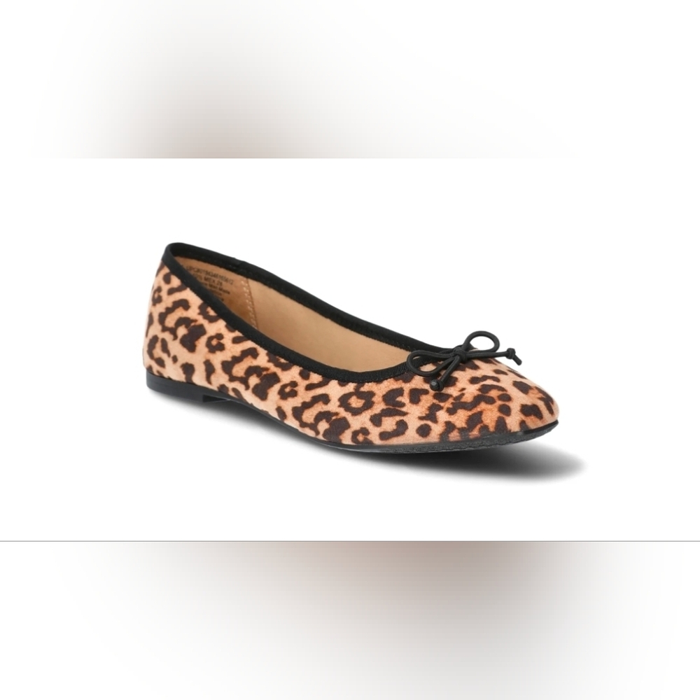 Time and Tru Animal Print Flats with Black Trim
